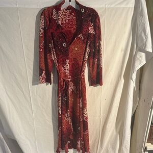 Trixxi Red and White Floral Midi Dress